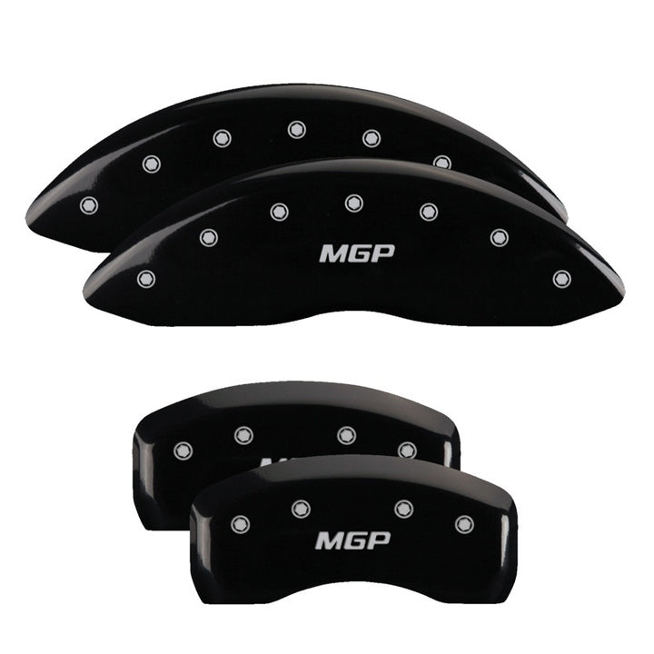 MGP 4 Caliper Covers Engraved Front & Rear MGP Black Finish Silver Char 2017 Toyota Corolla IM