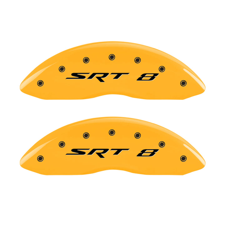MGP 4 Caliper Covers Engraved Front & Rear Srt8 Yellow Finish Black Char 2006 Jeep Commander