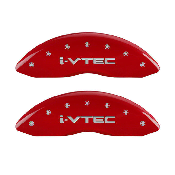 MGP 4 Caliper Covers Engraved Front & Rear i-Vtec Red finish silver ch