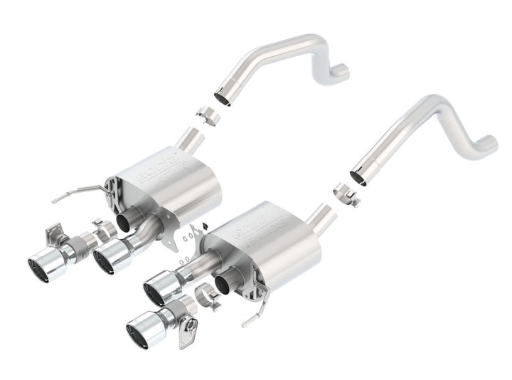 Borla 15 Chevy Corvette C7 ZO6 6.2L w/o AFM w/ NPP ATAK Quad RD RL IC Tips Center Rear Exit Exhaust