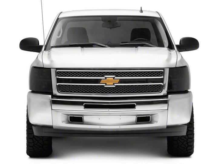 Raxiom 07-14 Chevrolet Silverado 1500 HD Axial OEM Rep Headlights- Chrome Housing- Smoked Lens