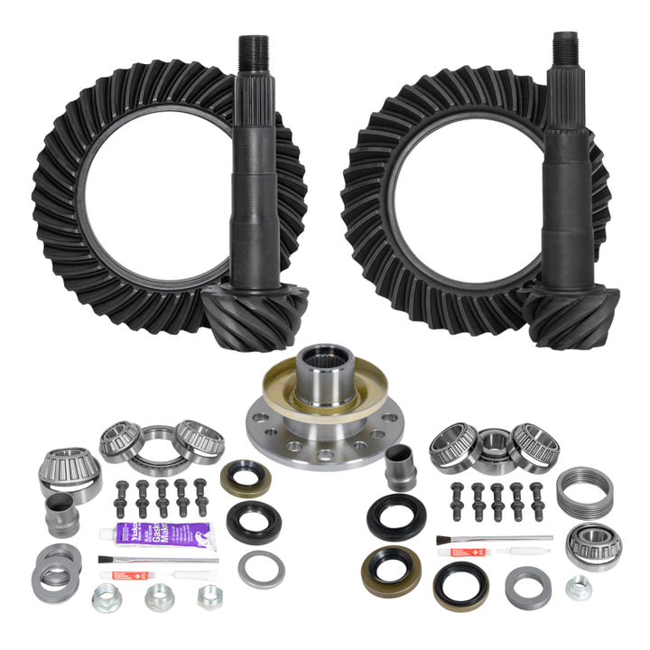 Yukon Gear Ring & Pinion Gear Kit Front & Rear for Toyota 8/7.5R Diff (w/Factory Locker) 5.29 Ratio