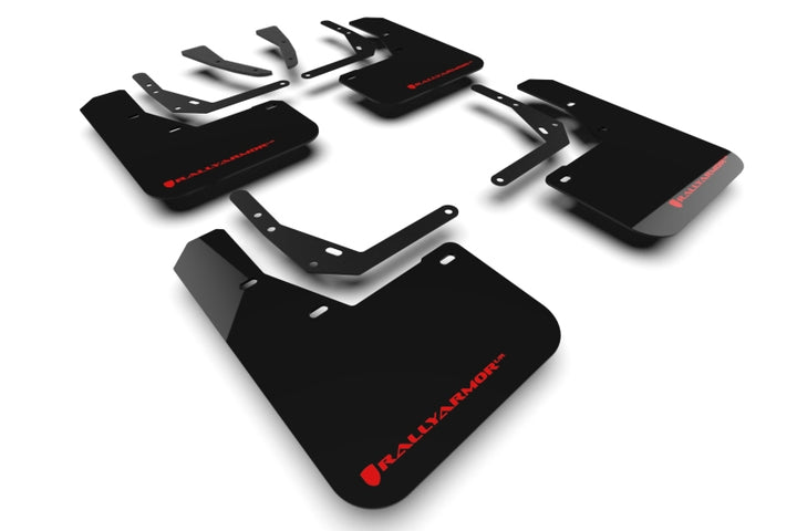 Rally Armor 24-26 Hyundai Kona/Kona EV Black UR Mud Flap w/Red Logo