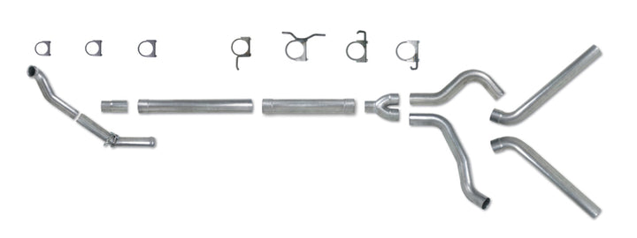 Diamond Eye KIT 4in Turbo Back MFLR RPLCMENT PIPE DUAL ALUM94-97 5 7 3L F250/F350 PWRSTROKE NFS