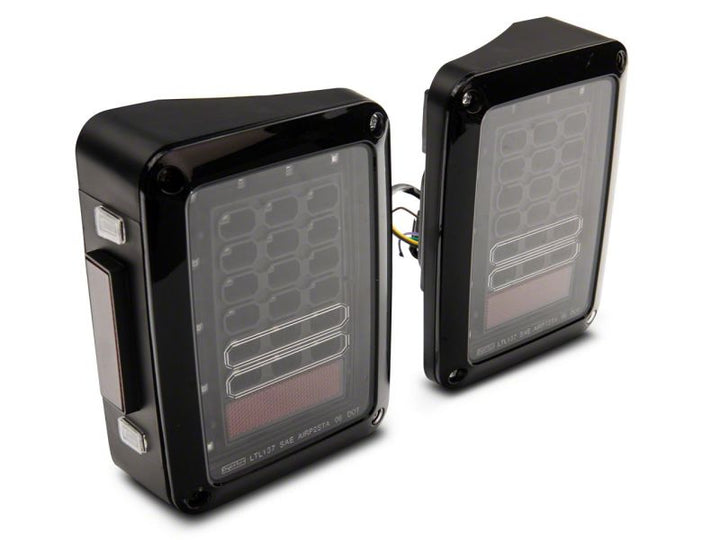 Raxiom 07-18 Jeep Wrangler JK Axial Series LED Tail Lights- Black Housing (Clear Lens)