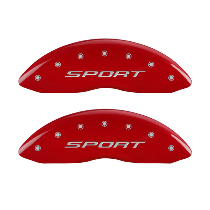 MGP 4 Caliper Covers Engraved Front & Rear 2015/Sport Red Finish Silver Char 2018 Ford Fusion