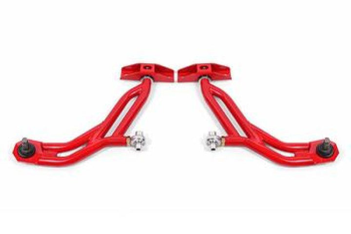 BMR 10-14 Ford Mustang Adj. Lower A-Arms w/ Delrin/Rod End / 19mm Tall Ball Joint - Red