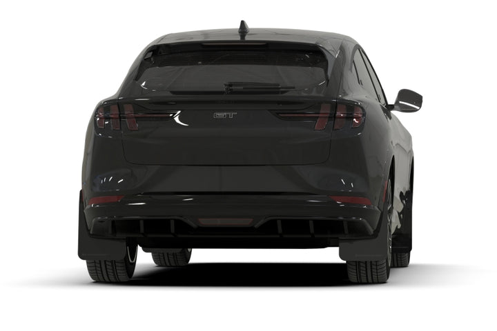 Rally Armor 21-26 Ford Mustang Mach-E/GT/Rally Black UR Mud Flap w/Metallic Black Logo