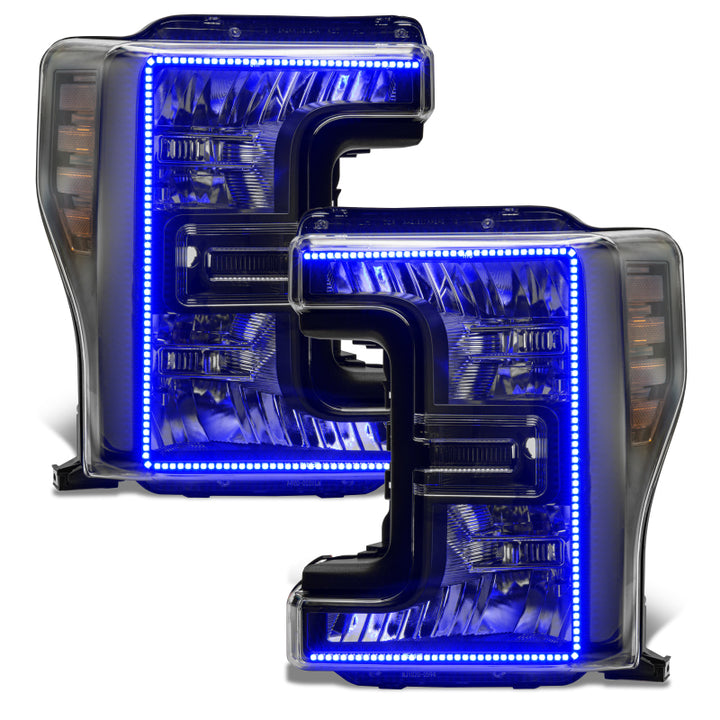Oracle 17-19 Ford F-250 SD Dynamic Pre-Assembled Headlights - Halogen - Black Edition -