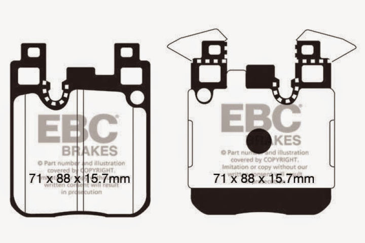 EBC 14-18 BMW M3 3.0 Twin Turbo (F80) Redstuff Rear Brake Pads