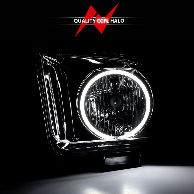 ANZO 2005-2009 Ford Mustang Crystal Headlights w/ Halo Black (CCFL)