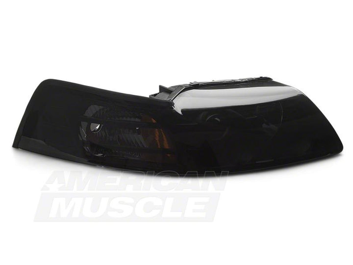 Raxiom 99-04 Ford Mustang Axial Series Projector Headlights- Black Housing (Smoked Lens)