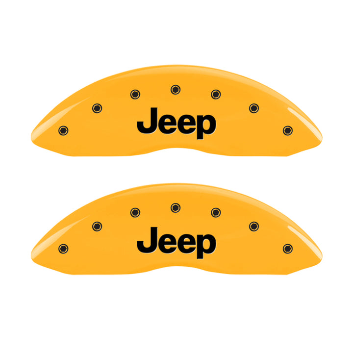 MGP 4 Caliper Covers Engraved Front & Rear Srt Yellow Finish Black Char 2006 Jeep Commander