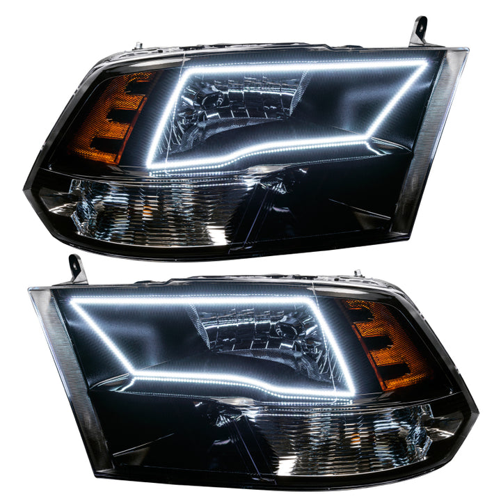 Oracle 09-17 RAM 1500 TRX Quad Pre-Assembled Headlights Blk Housing - w/ BC1 Controller