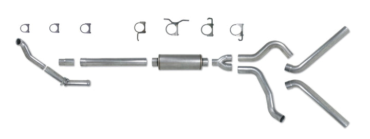 Diamond Eye KIT 4in Turbo Back DUAL AL: 94-97 FORD 7.3L F250/F350 PWRSTROKE NFS W/ CARB EQUIV STDS