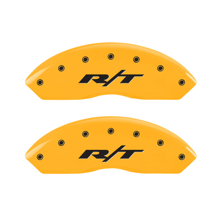MGP 4 Caliper Covers Engraved Front & Rear RT Yellow finish black ch