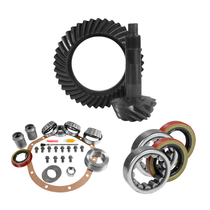 Yukon Gear 8.875in GM 12T Thick 4.11 Rear Ring & Pinion Install Kit Axle Bearings and Seals
