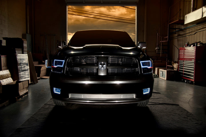 Oracle 09-17 RAM 1500 TRX Quad Pre-Assembled Headlights Blk Housing - w/ BC1 Controller