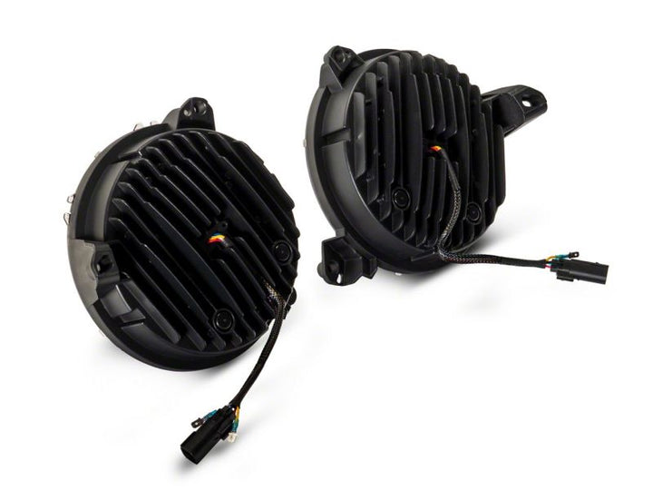 Raxiom 18-23 Jeep Wrangler JL Axial Series 9-In Angel Eye LED Headlights- Black Housing (Clear Lens)