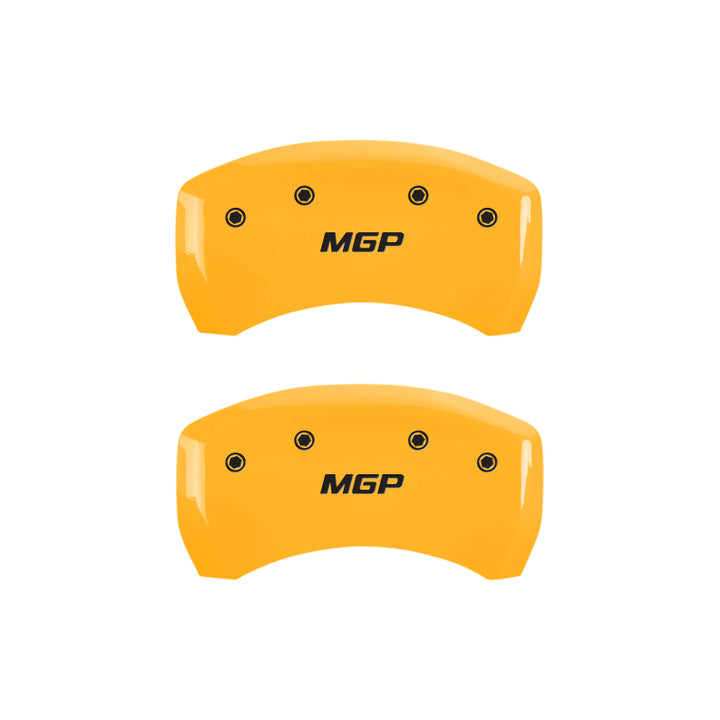 MGP Front set 2 Caliper Covers Engraved Front MGP Black finish silver ch