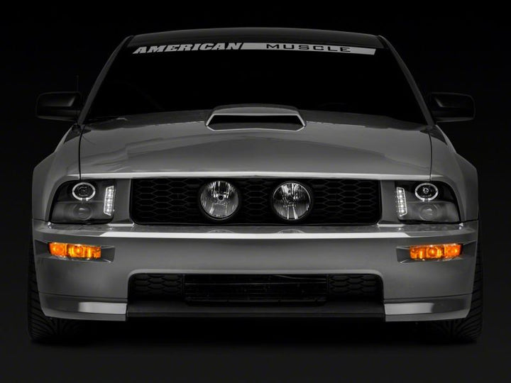Raxiom 05-09 Ford Mustang Excluding GT500 LED Halo Projector Headlights- Black Housing (Clear Lens)