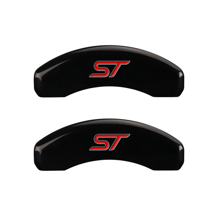 MGP 4 Caliper Covers Engraved Front & Rear No bolts/ST Black finish silver ch