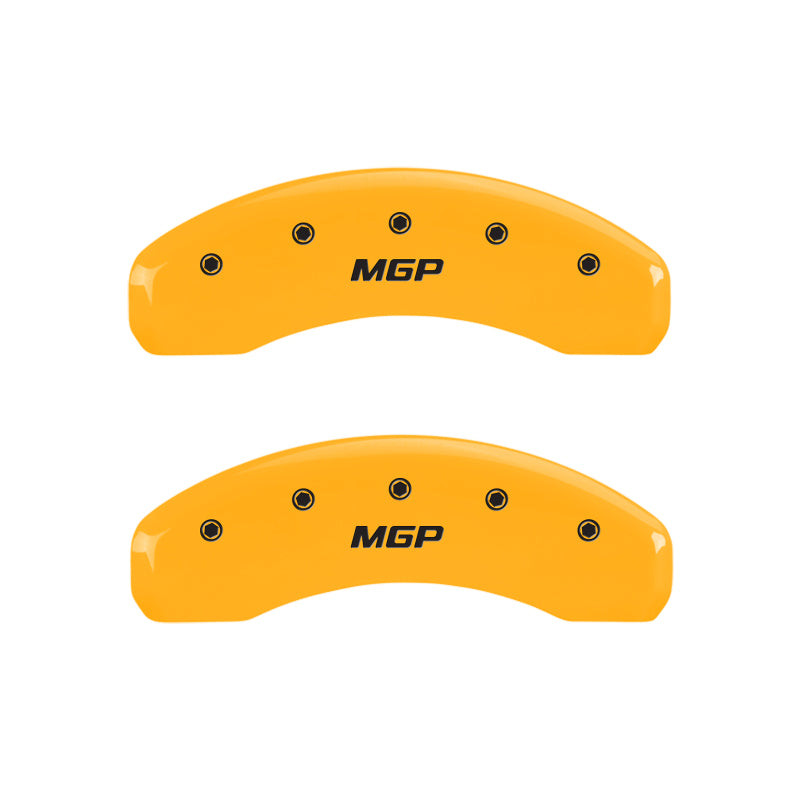 MGP 4 Caliper Covers Engraved Front & Rear MGP Yellow Finish Black Char 2009 Lincoln Navigator