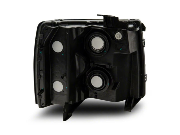 Raxiom 07-14 Chevrolet Silverado 1500 HD Axial OEM Rep Headlights- Chrome Housing- Smoked Lens