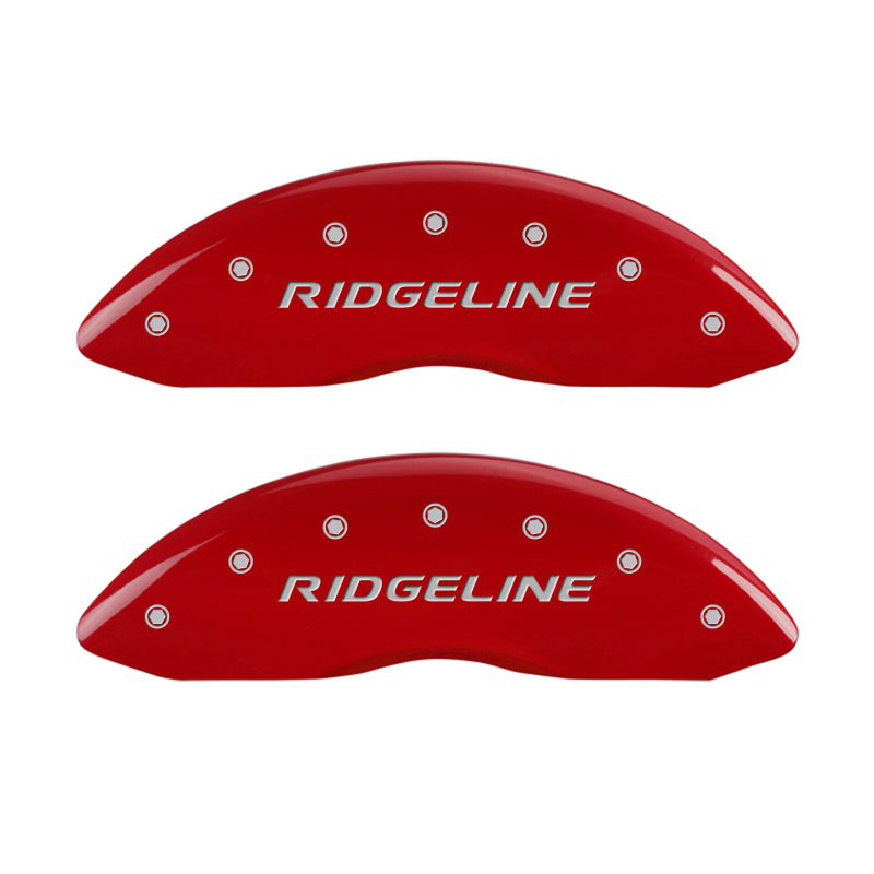 MGP 4 Caliper Covers Engraved Front & Rear Ridgeline Red Finish Silver Char 2017 Honda Ridgeline