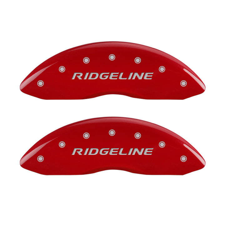 MGP 4 Caliper Covers Engraved Front & Rear Ridgeline Red Finish Silver Char 2017 Honda Ridgeline