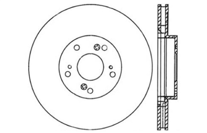 StopTech 02-06 Acura RSX Type S / 06-09 Honda Civic Si Slotted & Drilled Left Front Rotor