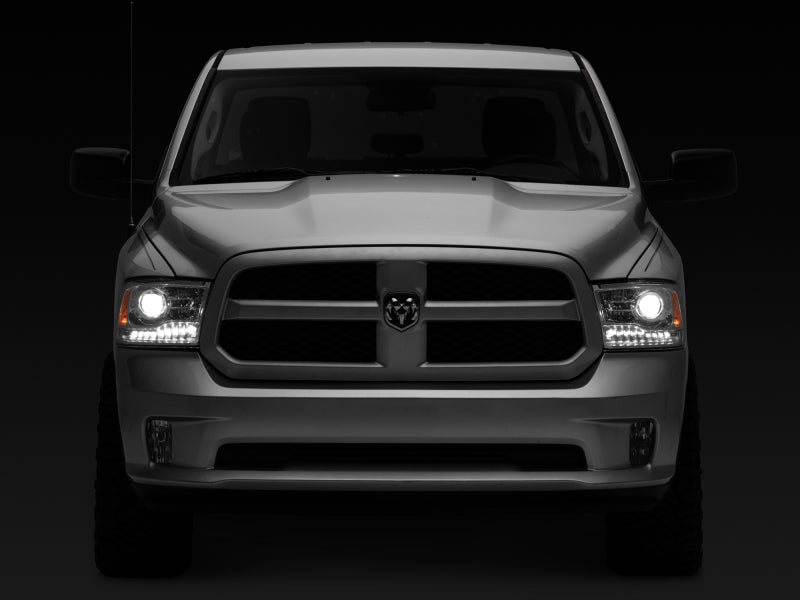 Raxiom 09-18 Dodge RAM 1500 LED Halo Headlights w/ Switchback Turn Signals- Chrome Hsng (Clear Lens)
