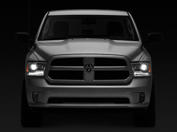 Raxiom 09-18 Dodge RAM 1500 LED Halo Headlights w/ Switchback Turn Signals- Chrome Hsng (Clear Lens)