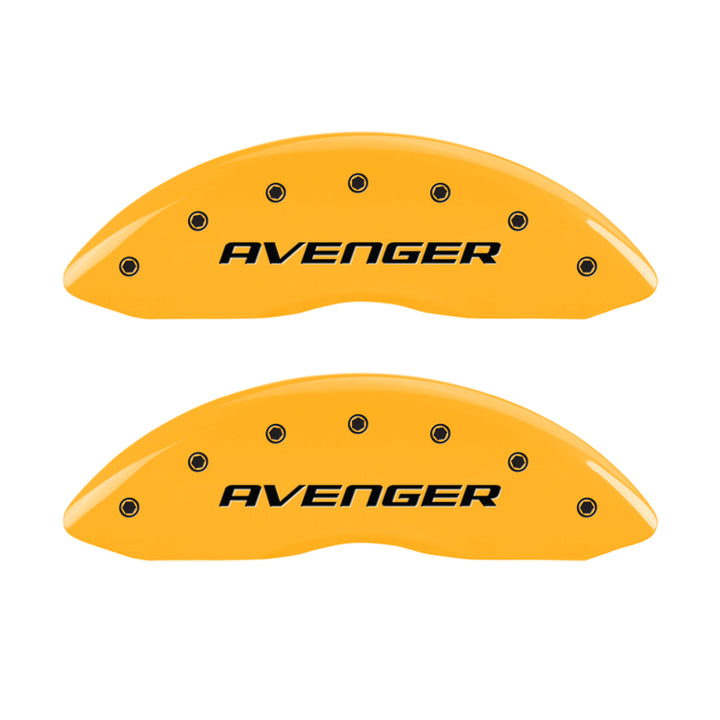 MGP 4 Caliper Covers Engraved Front & Rear With out stripes/Avenger Yellow finish black ch