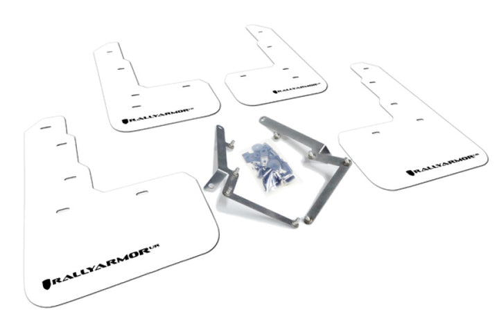 Rally Armor 17-22 Honda Civic Type R White UR Mud Flap w/Black Logo