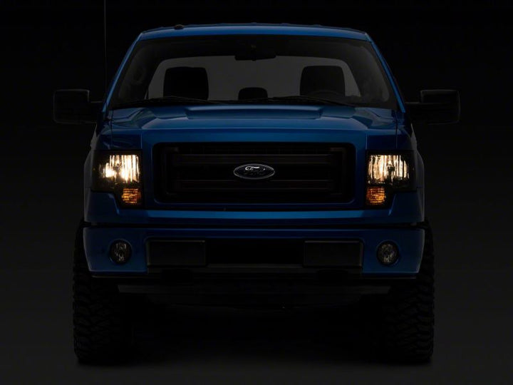 Raxiom 09-14 Ford F-150 Axial OEM Style Rep Headlights- Chrome Housing- Smoked Lens