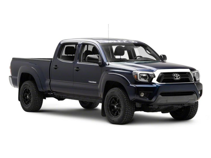 Raxiom 12-15 Toyota Tacoma Axial Series Headlights w/ LED Bar- Black Housing (Clear Lens)