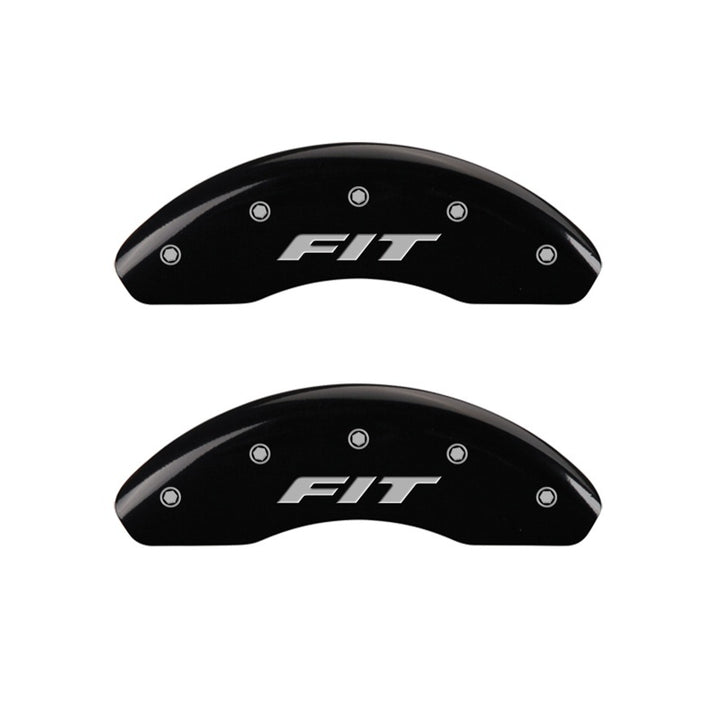 MGP Front set 2 Caliper Covers Engraved Front FIT Black finish silver ch