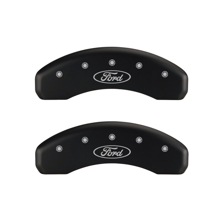 MGP 4 Caliper Covers Engraved Front & Rear Oval logo/Ford Red finish silver ch