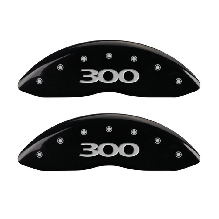 MGP 4 Caliper Covers Engraved Front & Rear 300 Black finish silver ch