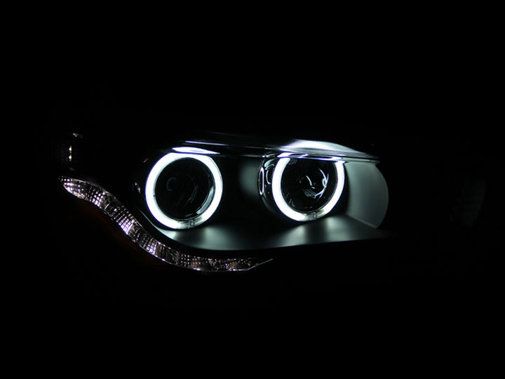 ANZO 2008-2015 Mitsubishi Lancer Projector Headlights w/ Halo Black (CCFL)