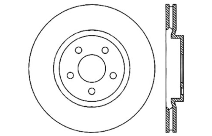 StopTech 05-09 Chrysler 300 (5.7L V8 exc SRT-8) Front Right Slotted & Drilled Rotor