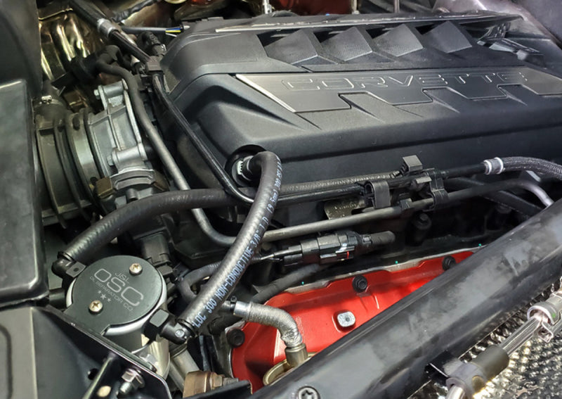 J&amp;L 20-25 Chevrolet Corvette 6.2L LT2 Targa Top Passenger Side Oil Separator 3.0 - Clear Anodize