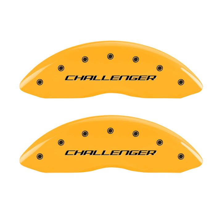 MGP 4 Caliper Covers Engraved F & R Block/Challenger Yellow Finish Black Char 2006 Dodge Charger