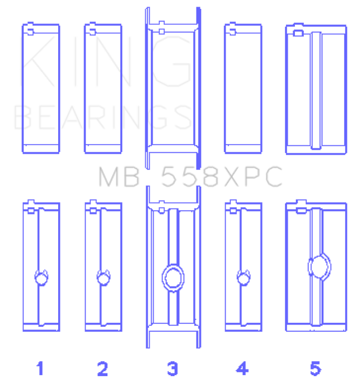 King Engine Bearings Chrysler 273, 301, 313, 318, 340 Crankshaft Main Bearing Set