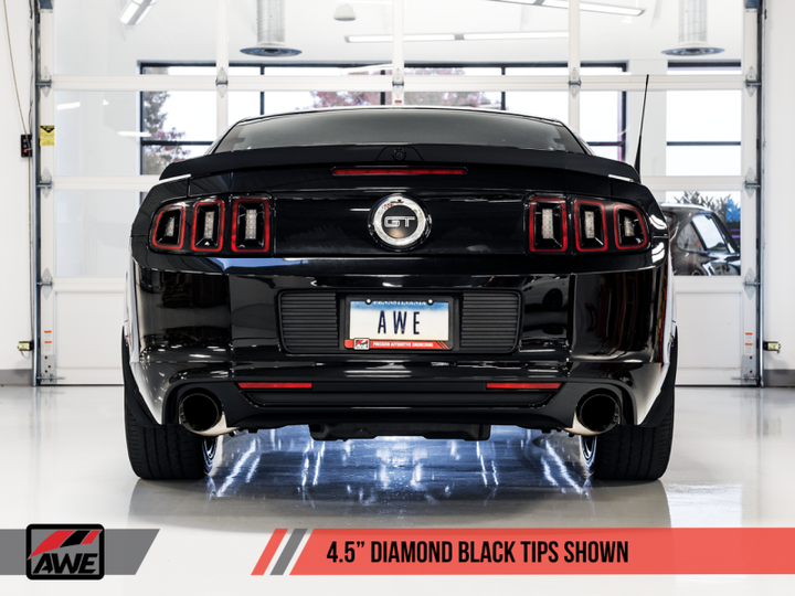 AWE Tuning S197 Mustang GT Axle-Back Exhaust - Touring Edition (Diamond Black Tips)