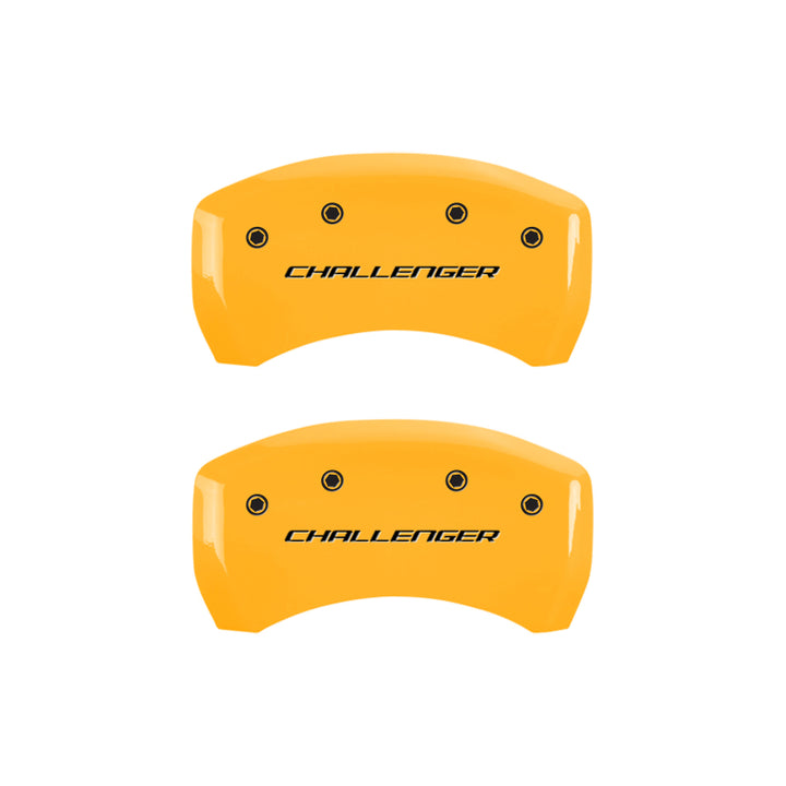 MGP 4 Caliper Covers Engraved F & R Block/Challenger Yellow Finish Black Char 2007 Dodge Charger