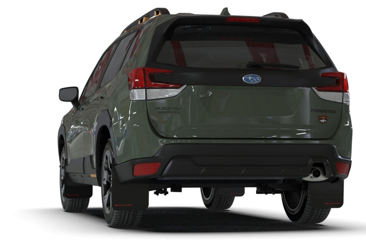 Rally Armor 22-24 Subaru Forester &amp; Wilderness Black UR Mud Flap w/Red Logo