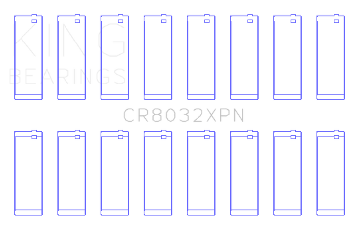 King Engine Bearings Chrysler 345/370 16V (Size .026) Connecting Rod Bearings (Set of 8)