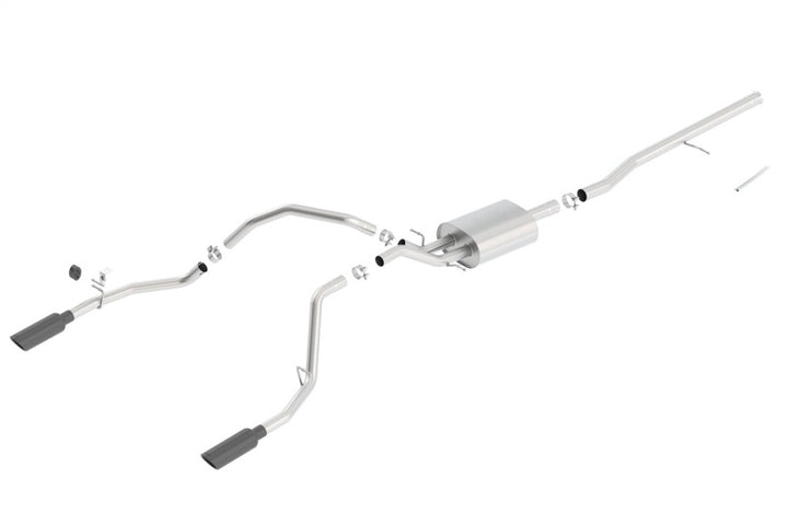 Borla 14 Silv/Sierra C/B Exhaust ATAK 1500 5.3L V8 AT/MT 2&4WD Ext Cab (78.7) WB - Black Chrome